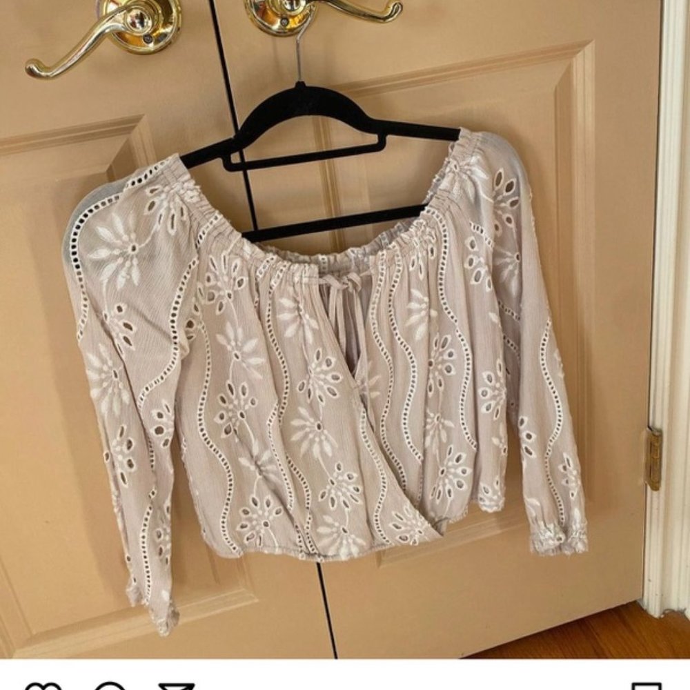 Pink and white floral top